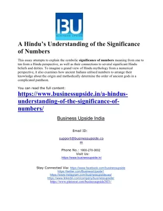 a hindu s understanding of the significance