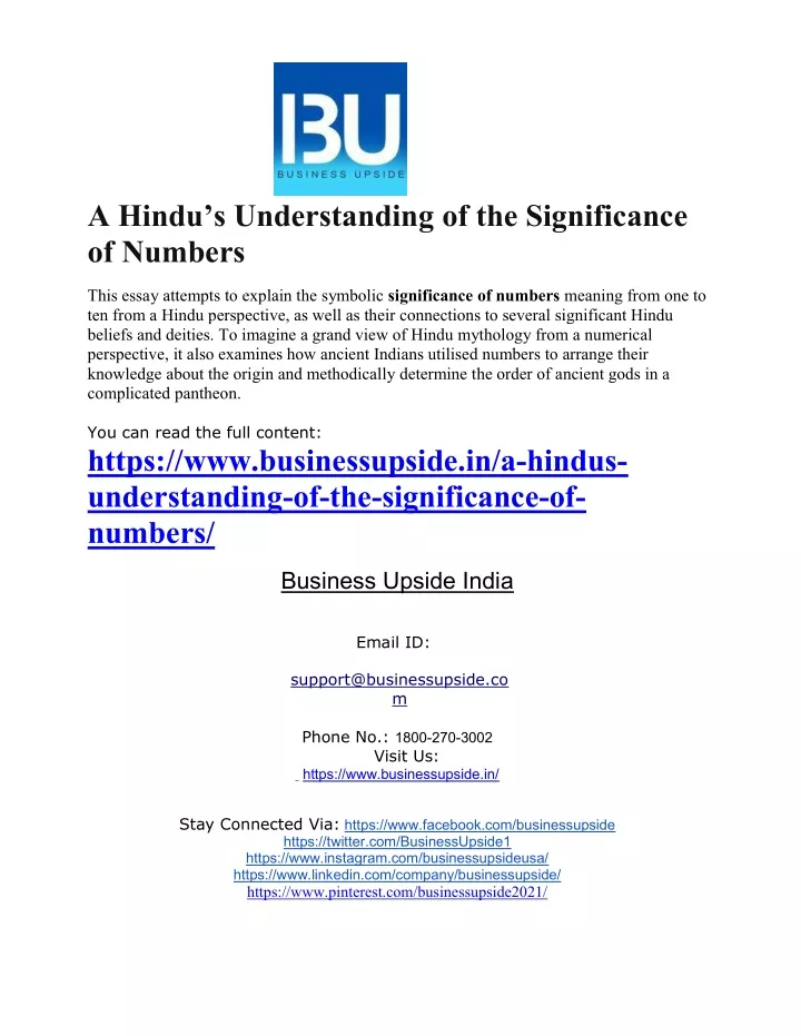 a hindu s understanding of the significance