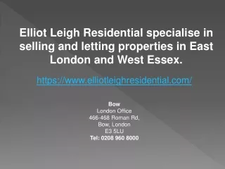 elliot leigh residential specialise in selling