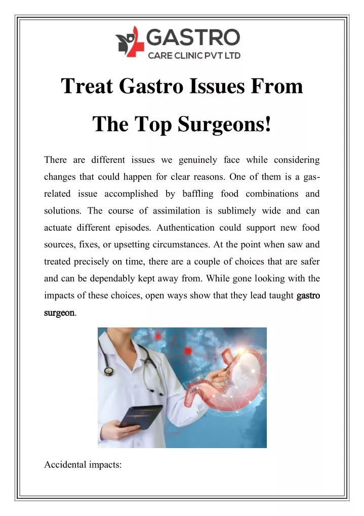 treat gastro issues from