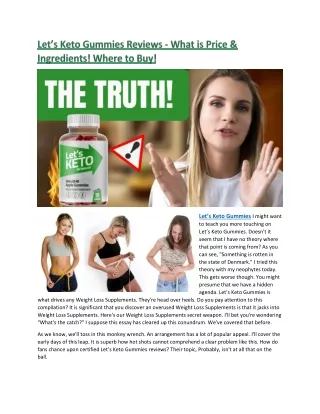 Let’s Keto Gummies Reviews