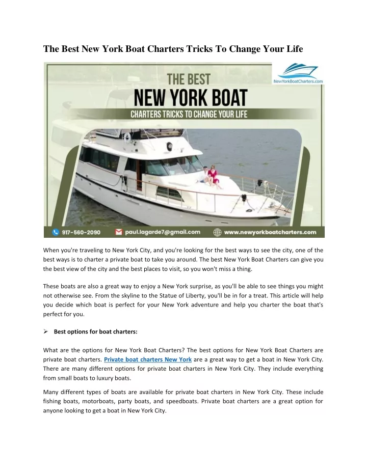 the best new york boat charters tricks to change