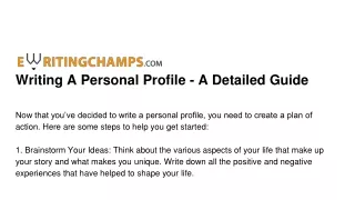 writing a personal profile a detailed guide