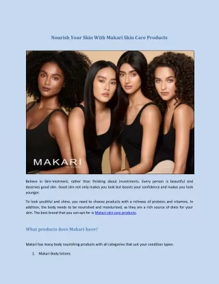 Nourish Your Skin With Makari Skin Care Products - TJ Beauty Products
