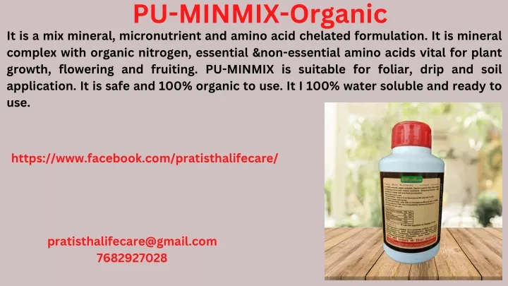 pu minmix organic it is a mix mineral