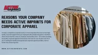 Reasons Your Company Needs Active Imprints For Corporate Apparel