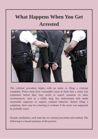 What Happens After You're Arrested?