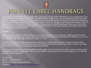 private label handbags