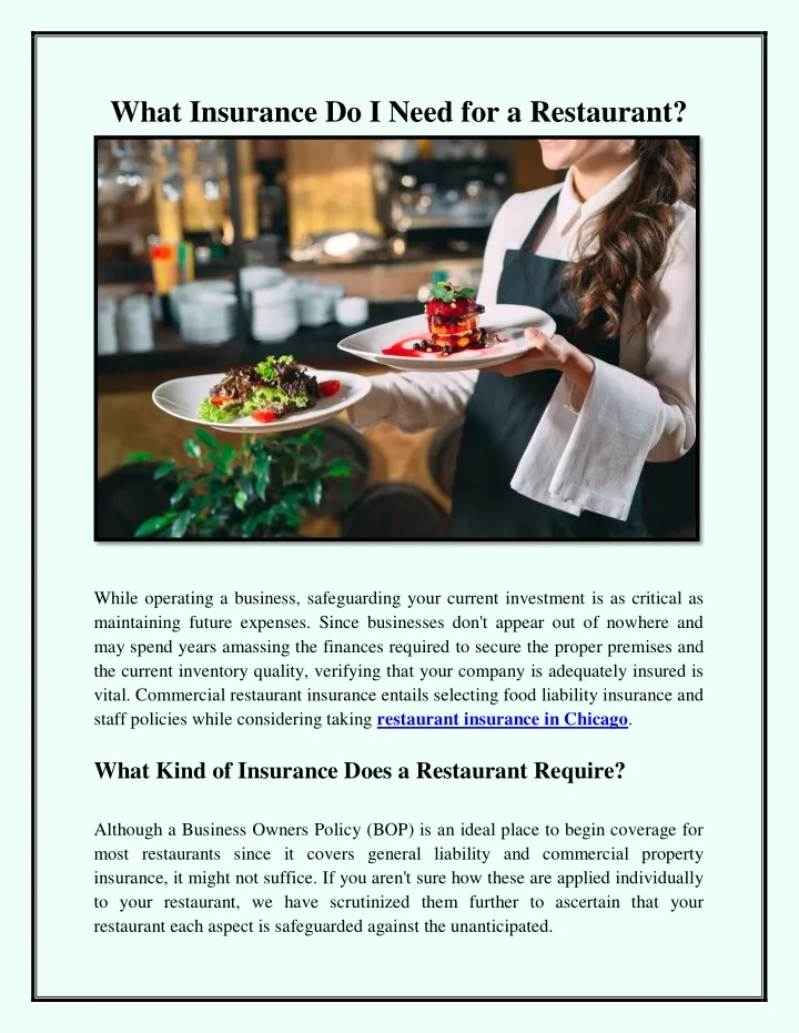 what insurance do i need for a restaurant