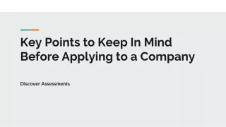 Key Points to Keep In Mind Before Applying to a Company