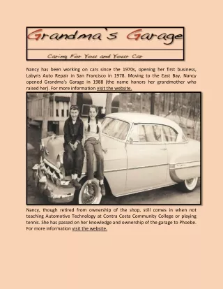 nancy has been working on cars since the 1970s