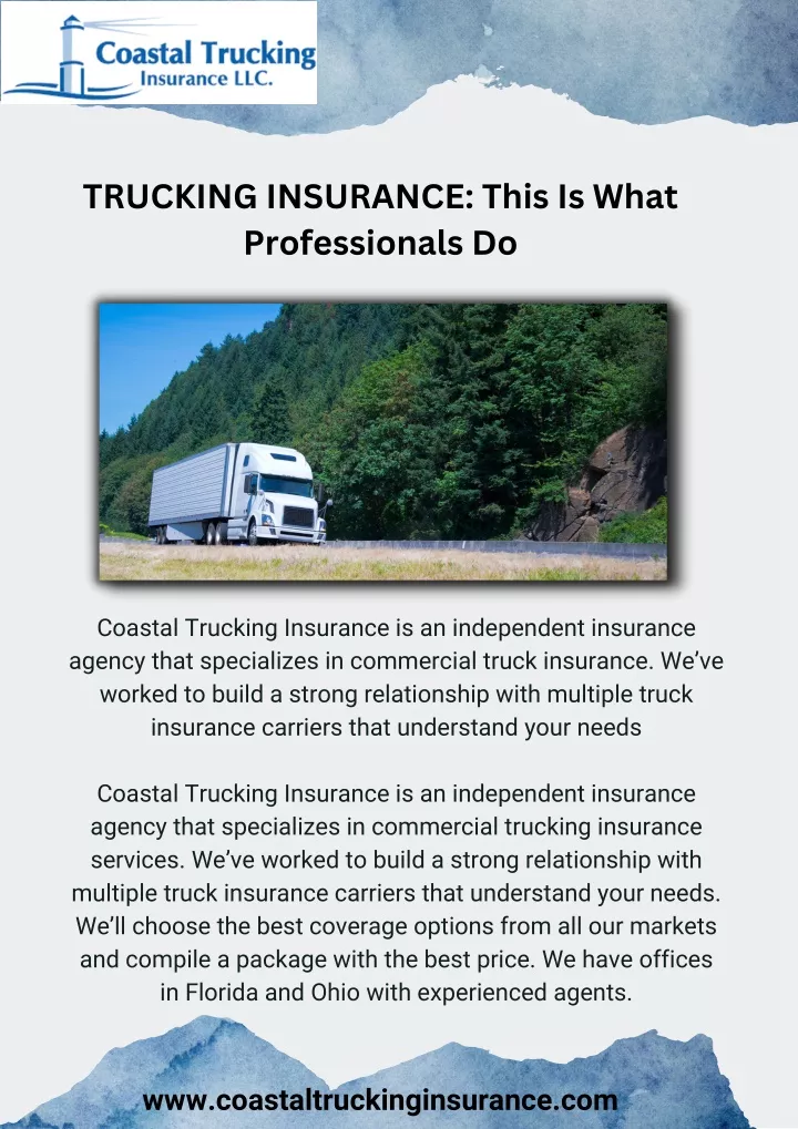 trucking insurance this is what professionals do