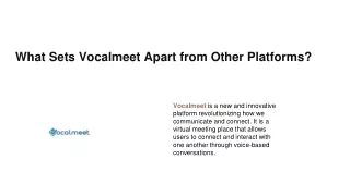 What Sets Vocalmeet Apart from Other Platforms