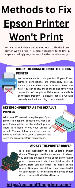 Methods to Fix Epson Printer Won't Print