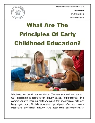 What Are The Principles Of Early Childhood Education