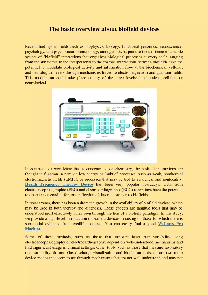 the basic overview about biofield devices