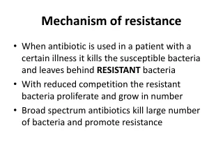 mechanism of resistance