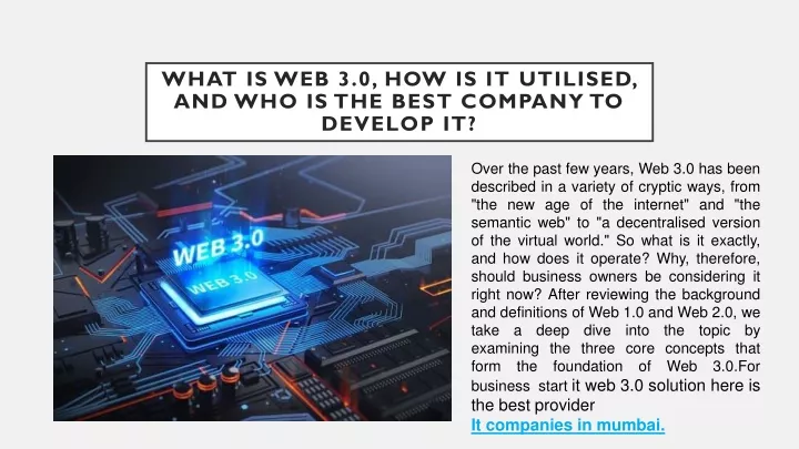 what is web 3 0 presentation