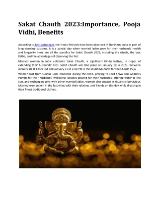 sakat chauth 2023 importance pooja vidhi benefits