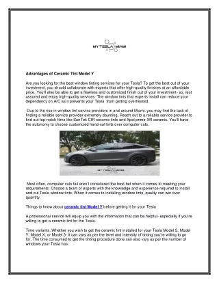 advantages of ceramic tint model