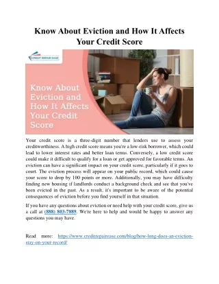 Know About Eviction and How It Affects Your Credit Score