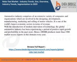 Robo-Taxi Market Report