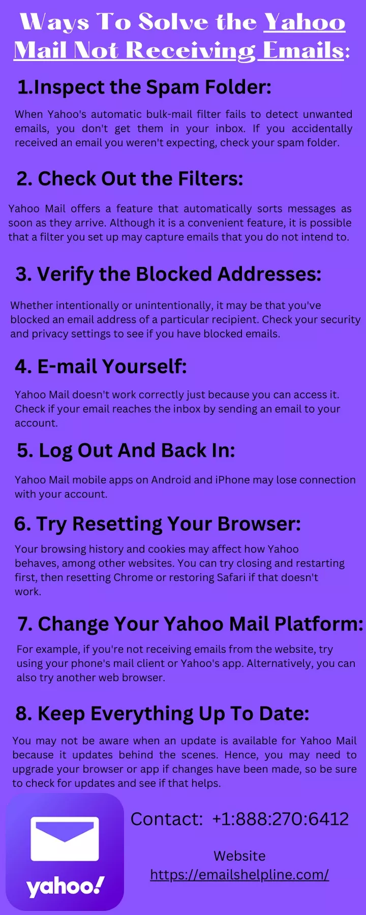 ways to solve the yahoo mail not receiving emails