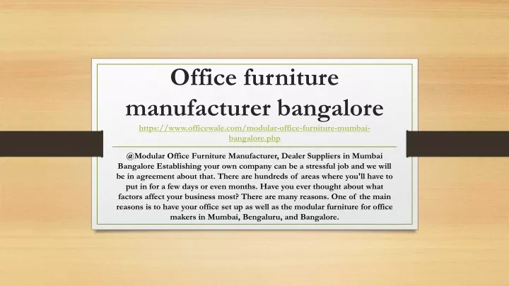 office furniture manufacturer bangalore https