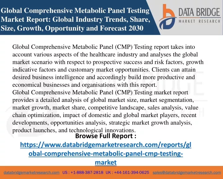 global comprehensive metabolic panel testing