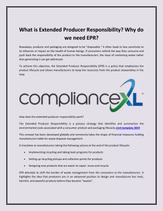 What is Extended Producer Responsibility
