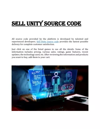 sell unity source code