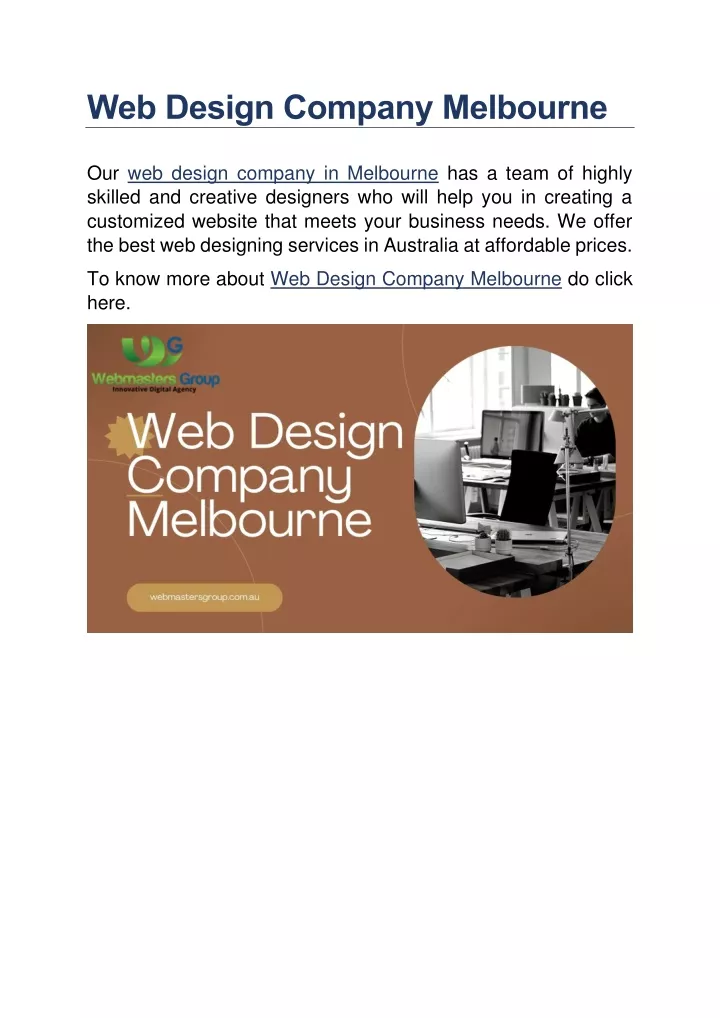 web design company melbourne