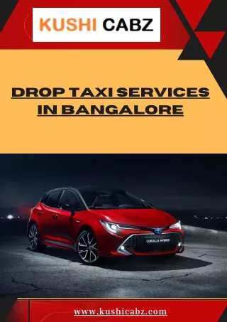 Get Drop Taxi Services in Bangalore
