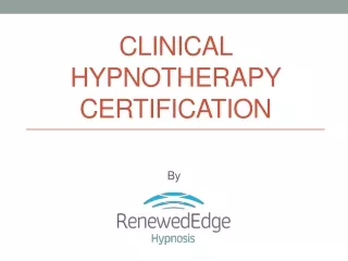 Clinical Hypnotherapy Certification