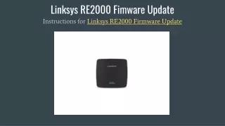 Linksys RE2000 Fimware Update