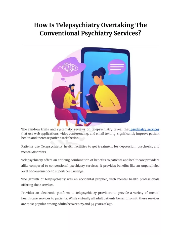 how is telepsychiatry overtaking the conventional