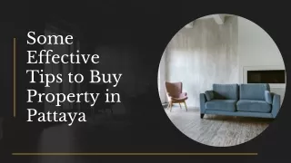Some Effective Tips to Buy Property in Pattaya