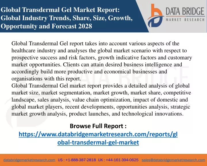 global transdermal gel market report global