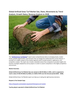 global artificial grass turf market size share