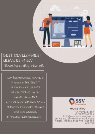 Best Development Services in Indore  SSV Technologies