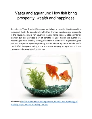 Vastu and aquarium: How fish bring prosperity, wealth and happiness