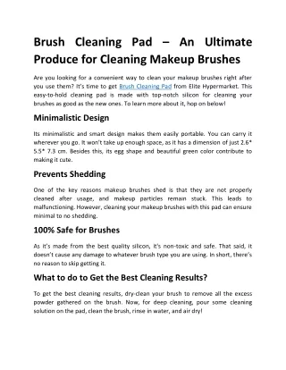 Brush Cleaning Pad