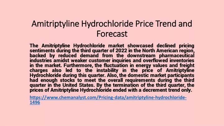 amitriptyline hydrochloride price trend and forecast