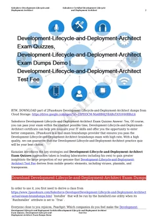 Development-Lifecycle-and-Deployment-Architect Exam Quizzes, Development-Lifecycle-and-Deployment-Architect Exam Dumps D