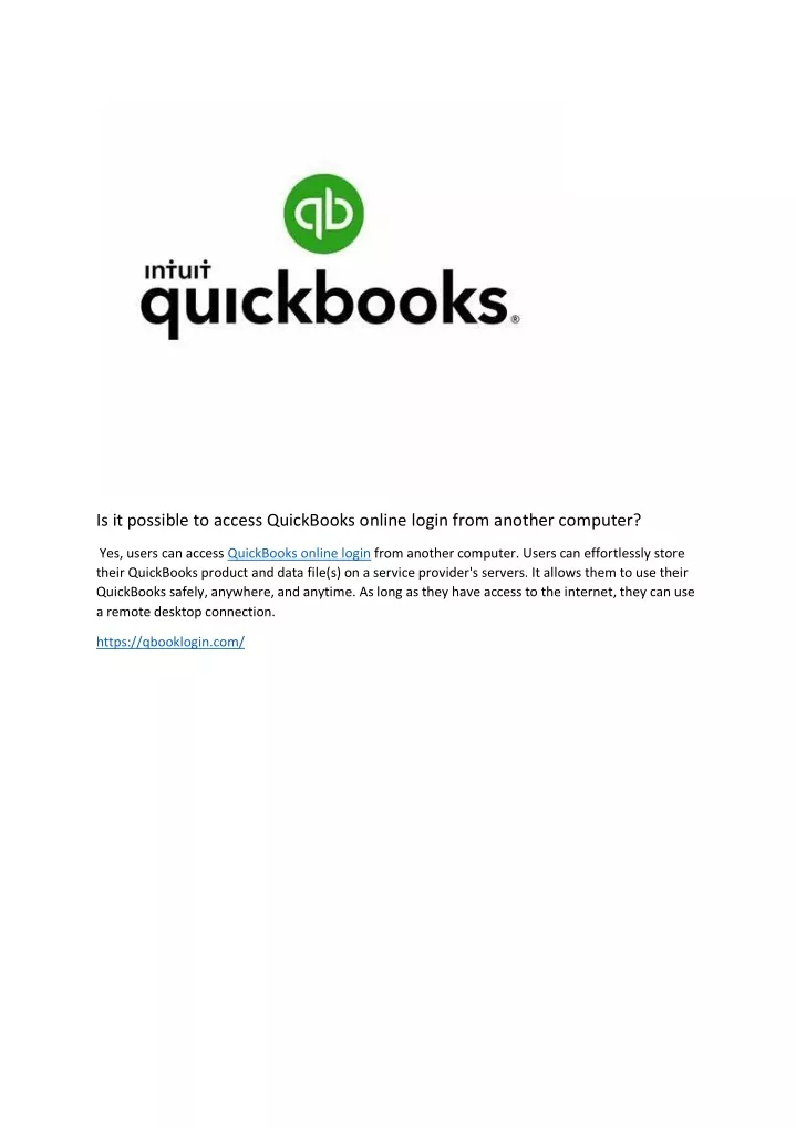 is it possible to access quickbooks online login