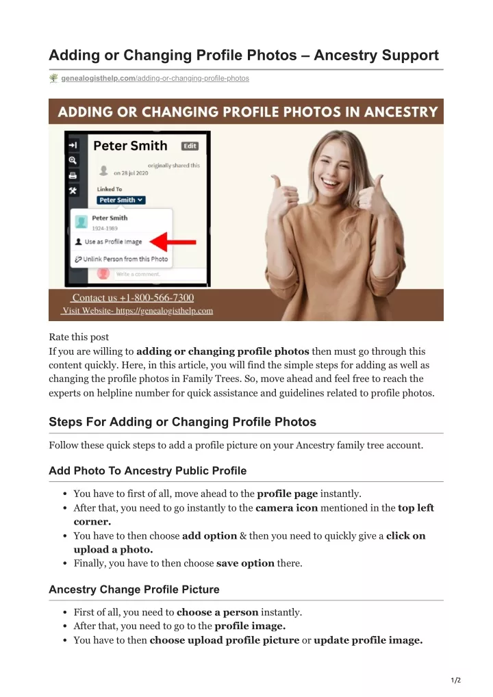 adding or changing profile photos ancestry support