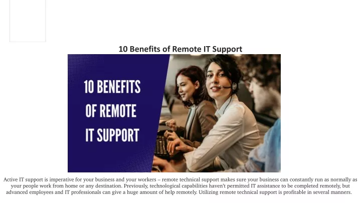 10 benefits of remote it support