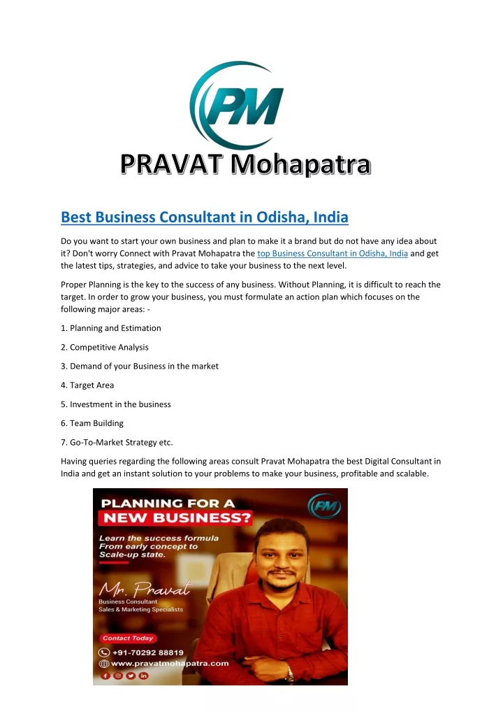 best business consultant in odisha india