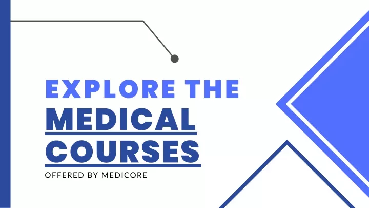 explore the medical courses offered by medicore