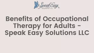 Benefits of Occupational Therapy for Adults